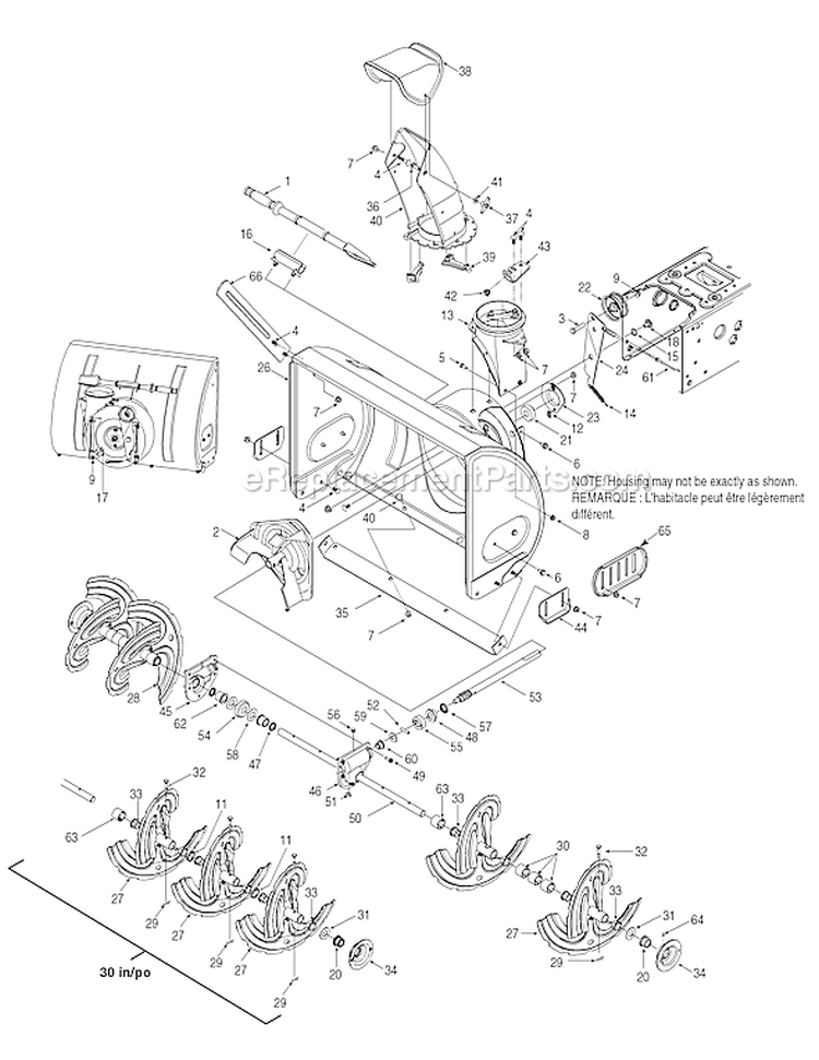 Page C Diagram and Parts List for 31AE6GLF801 2005-2 Yard Man Snow Blower